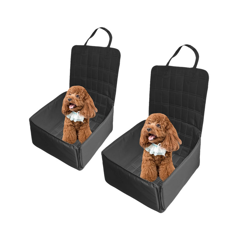 2X Black Oxford Car Pet Sitting Bag Breathable Non-Slip Portable Travel Bed