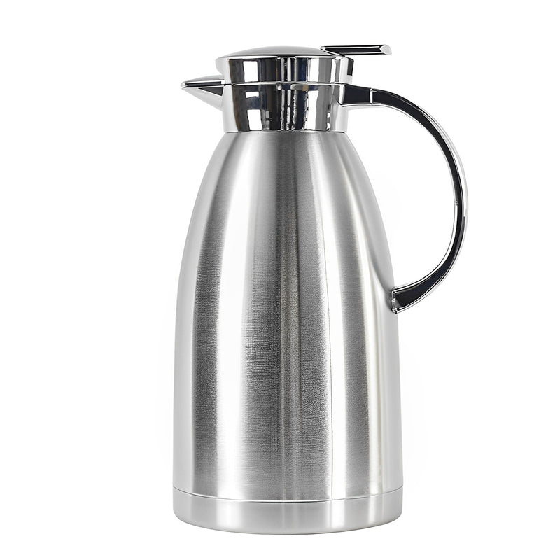 Insulated Vacuum Flask 1.8L 18/10 Stainless Steel Thermal Spill Proof Silver