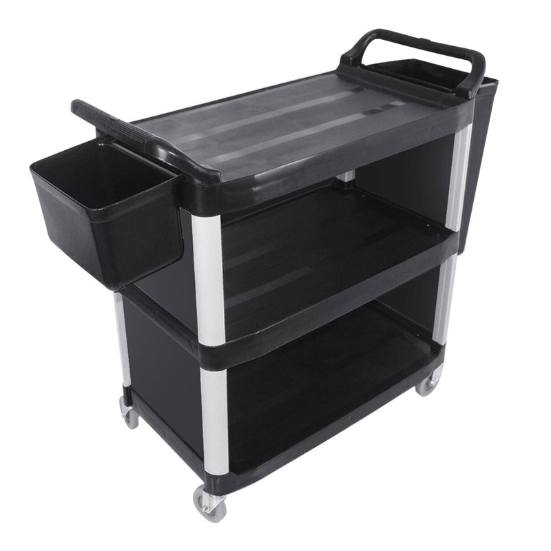 3 Tier Covered Food Waste Cart Pvc 950x500x960Mm Bins 4 Inch Tpr Wheels