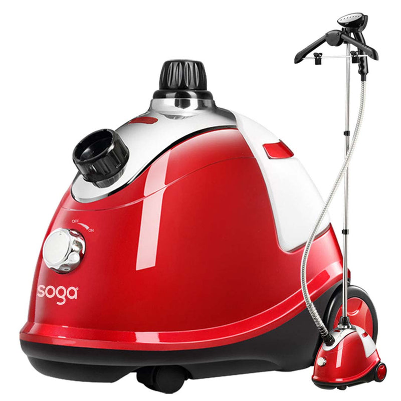 Garment Steamer Portable Steam Iron 1800W 1.8L Water Tank Red Fabric Cleaner