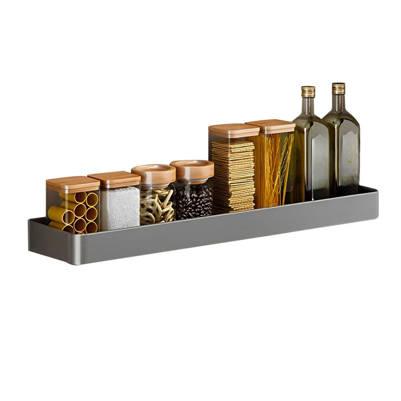 Wall Mounted Aluminum Kitchen Spice Storage Rack 30cm Space Saving Black