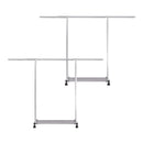 2X Stainless Steel 2m Floor Standing Clothes Rack Space Saving Laundry Organizer