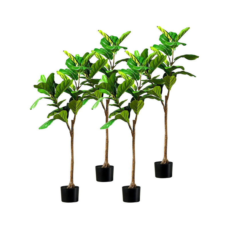 4X 120cm Artificial Potted Qin Yerong Tree Polyurethane Polyethylene Green