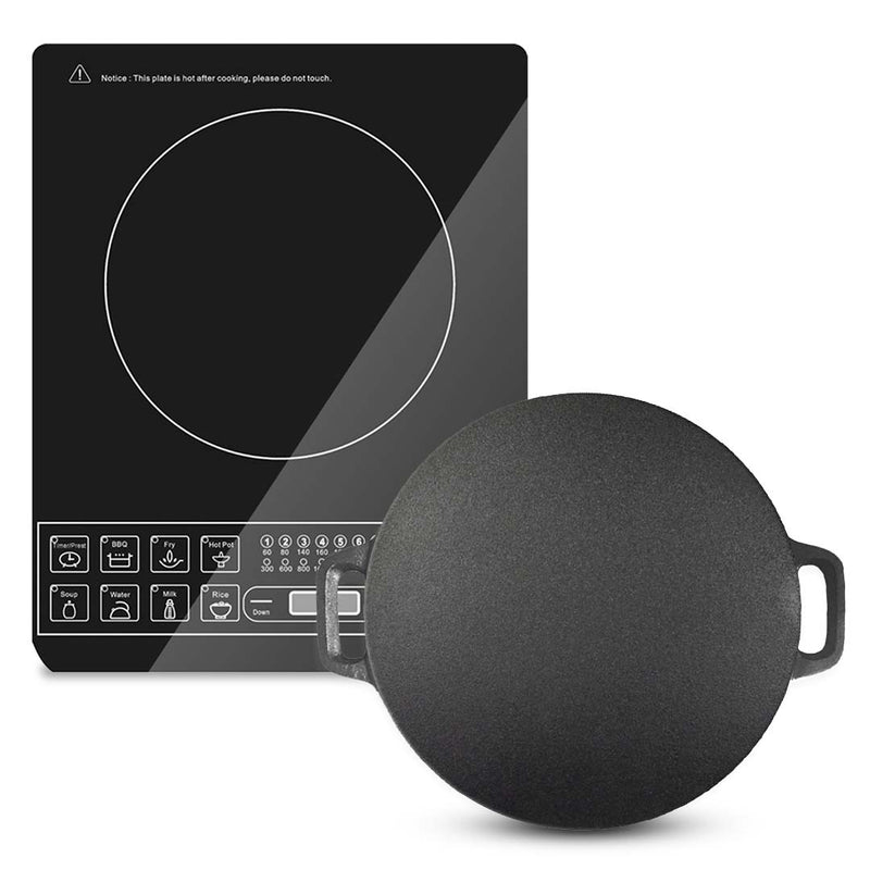 Electric Induction Cooktop 34cm Cast Iron Crepe Pan Portable Non-Stick Cookware
