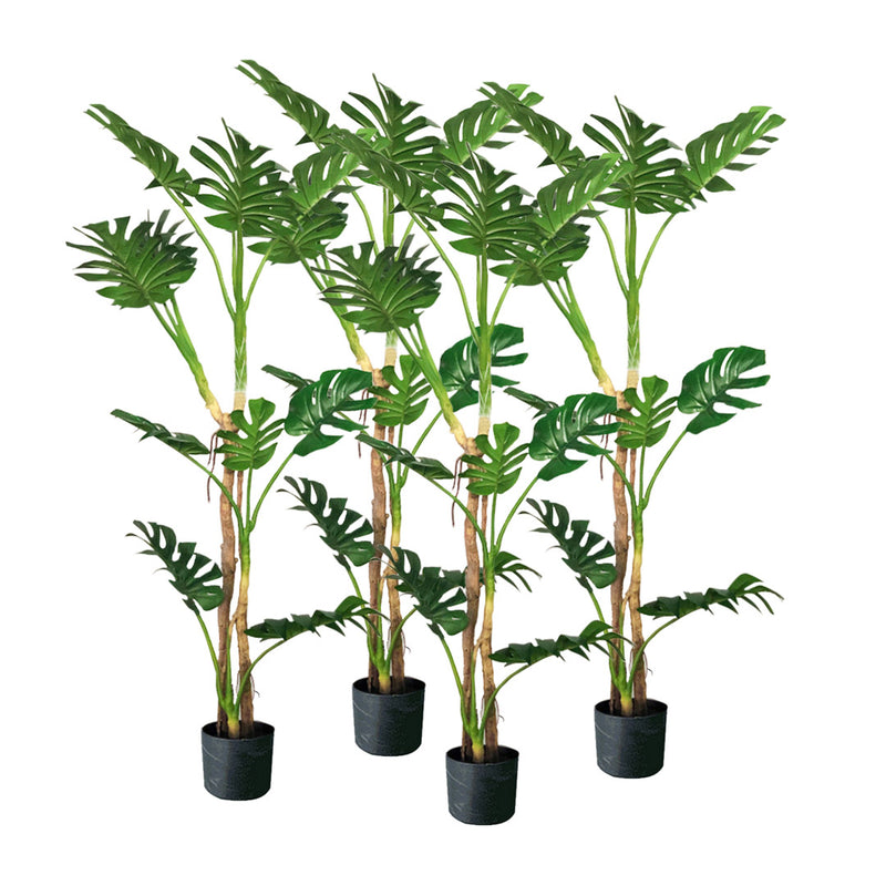 4X 175cm Potted Artificial Turtle Back Fern Real Touch UV Protected Green