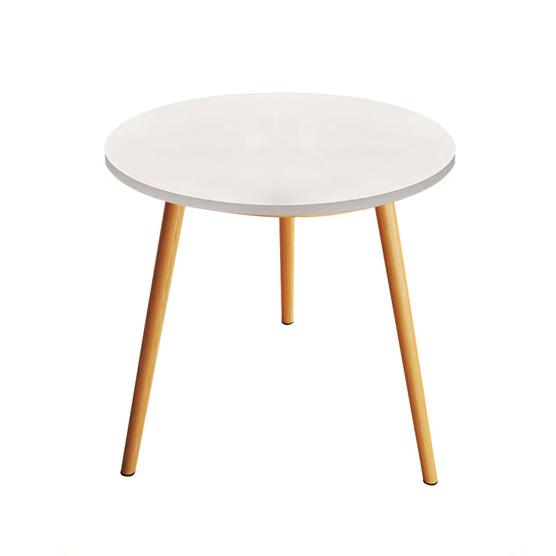 Small Side Coffee Table 60x72cm Wood Panel White Wood Legs Modern Nordic