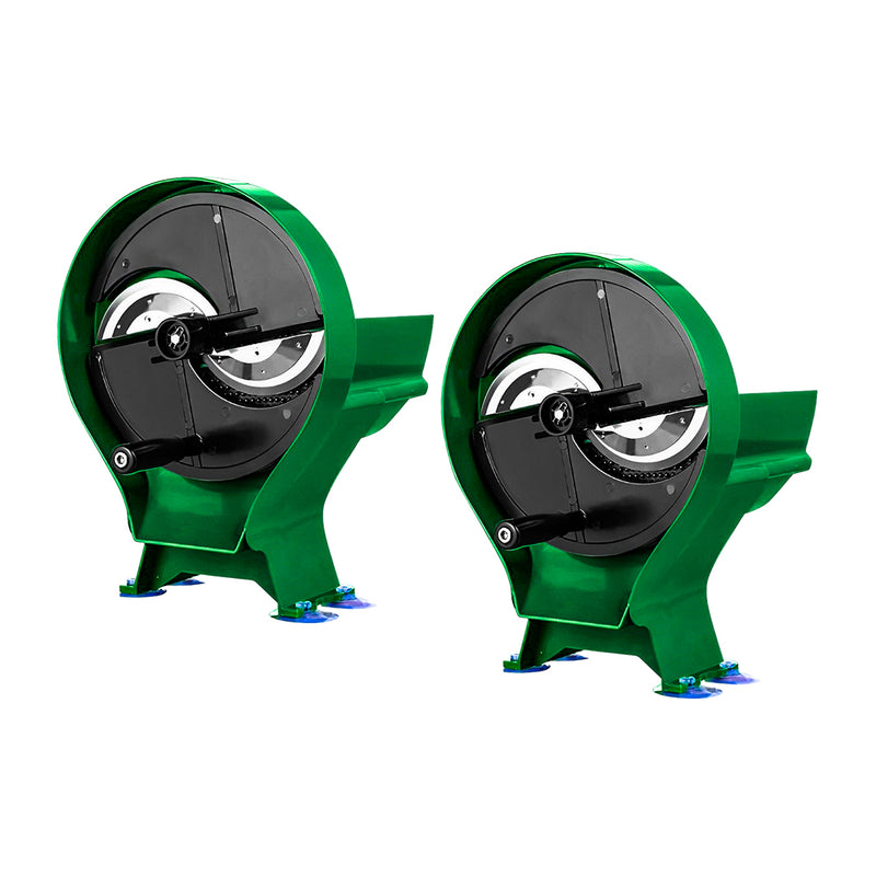 2X PVC Vegetable Fruit Slicer Cutter Stainless Steel Blades Green Non-Slip Base