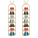 2X 7 Tier Gold Metal Shoe Organizer Space Saving Storage Shelf 27x28x52cm