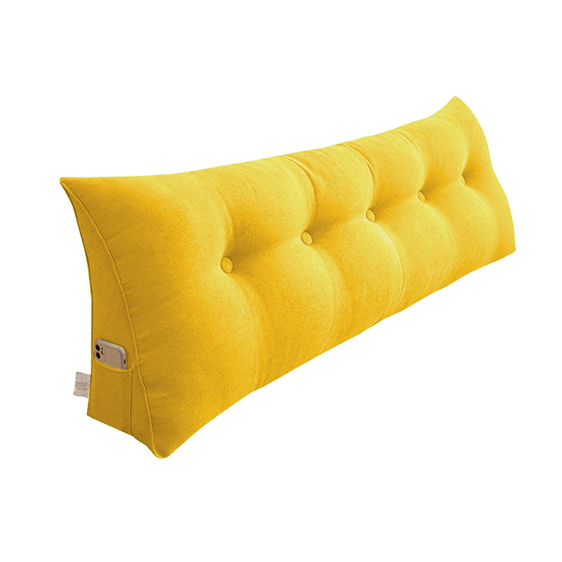Triangular Wedge Bed Pillow 120cm Polyester Polypropylene Button Tufted Yellow
