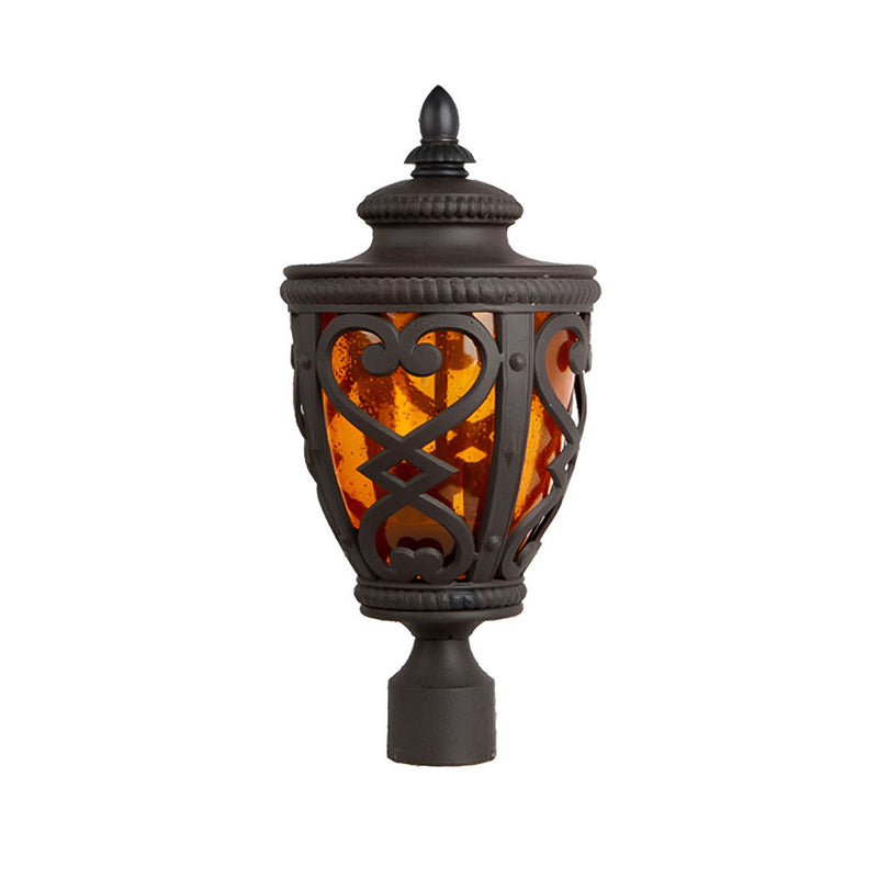 Vintage Outdoor Post Light 50.8cm Aluminum Glass Lantern Dark Brown
