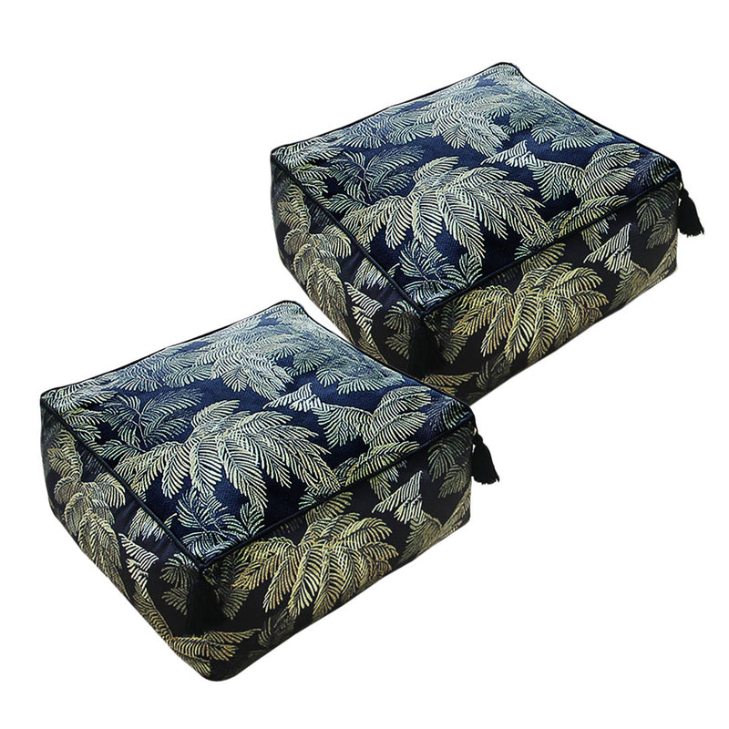 2X Floor Pouf Cushion 50cm Polyester Fiber EPP Particle Support Multicolor