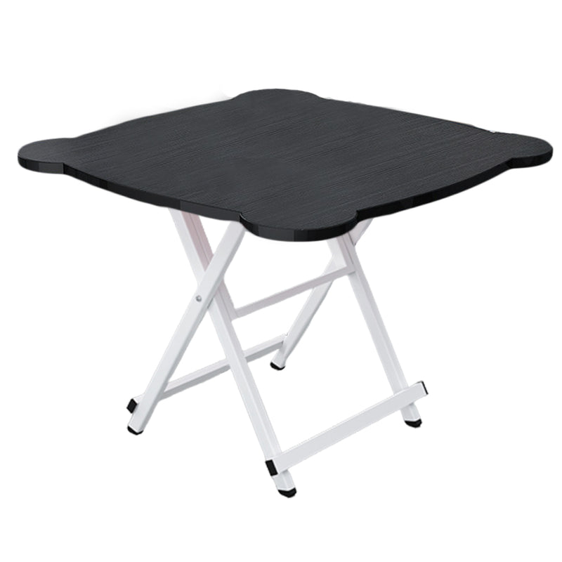 Minimalist Cat Ear Folding Table MDF Iron Legs 60x60x70cm Black White