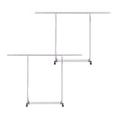 2X Stainless Steel Floor-Standing Clothes Rack 240cm Extendable Laundry Organizer