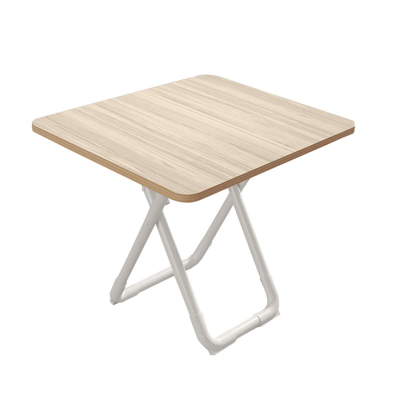 Light Wood Square Table 80x80x72cm White Legs Modern Design
