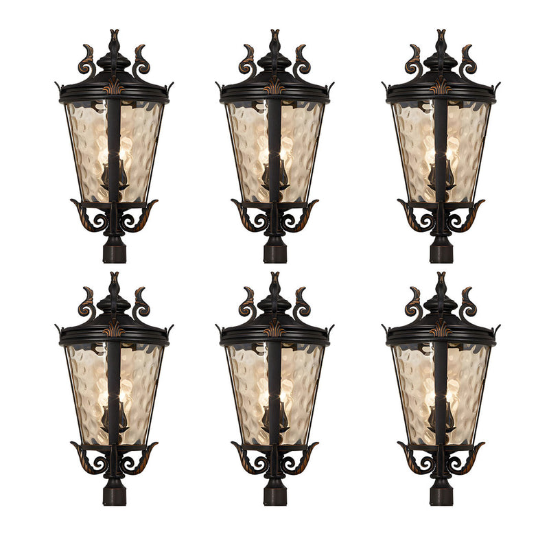 6X Vintage Wall Lamp Aluminum Glass 71cm Dark Brown Modern Outdoor Sconce