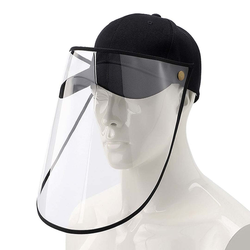 Adult Anti Fog Full Face Protective Hat TPU Shield Black Cotton Cap 27cmx41cm