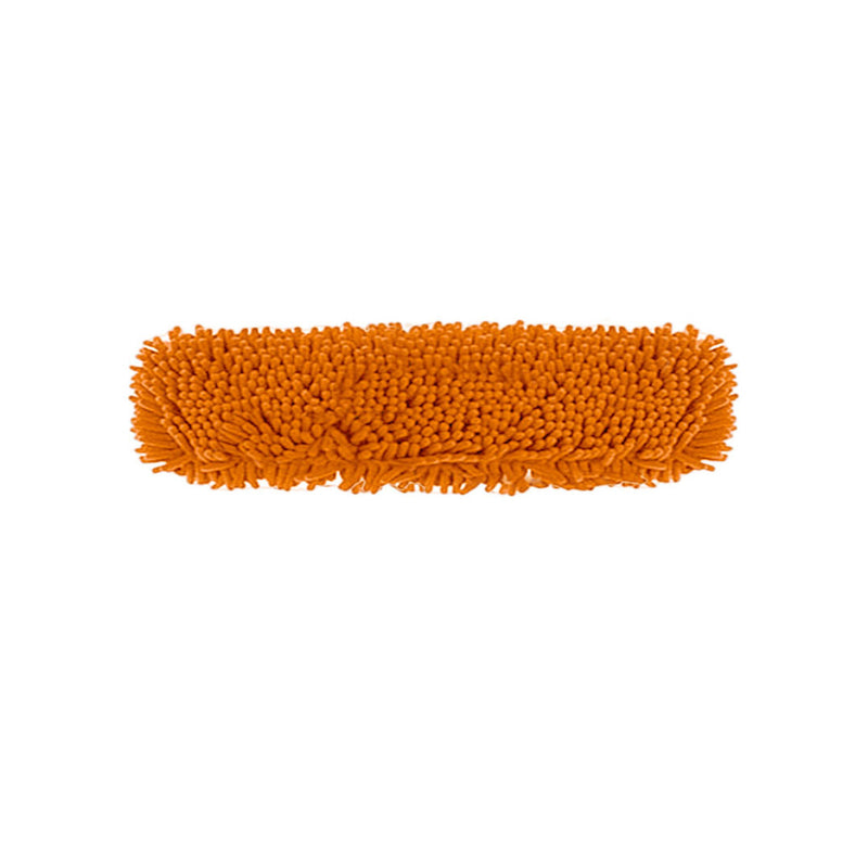 60x12 Cm Orange Microfiber Flat Mop Cover Chenille PVC Stainless Steel Handle
