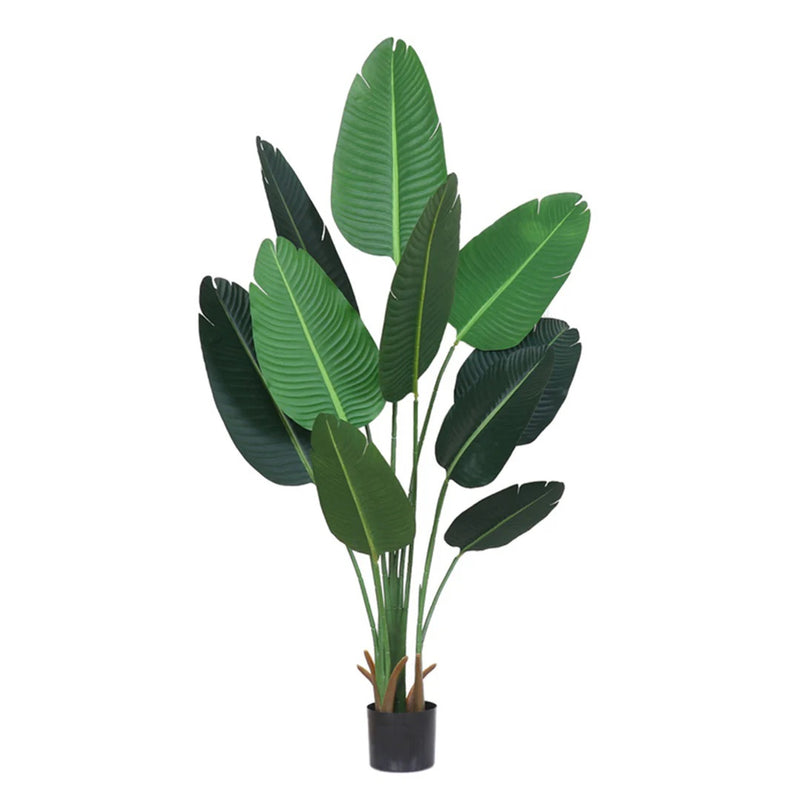 180cm Artificial Banana Plant Polyurethane Potted Woven Seagrass Basket Green