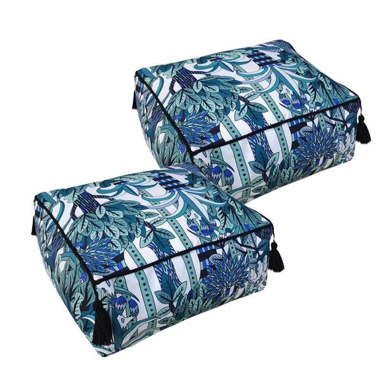 2X 50cm Polyester Fiber Floor Pouf Cushion EPP Particle Fill Multicolor