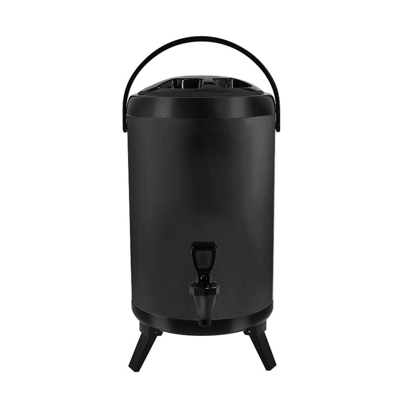 8L Stainless Steel Insulated Beverage Dispenser With Faucet Black 12 Hour