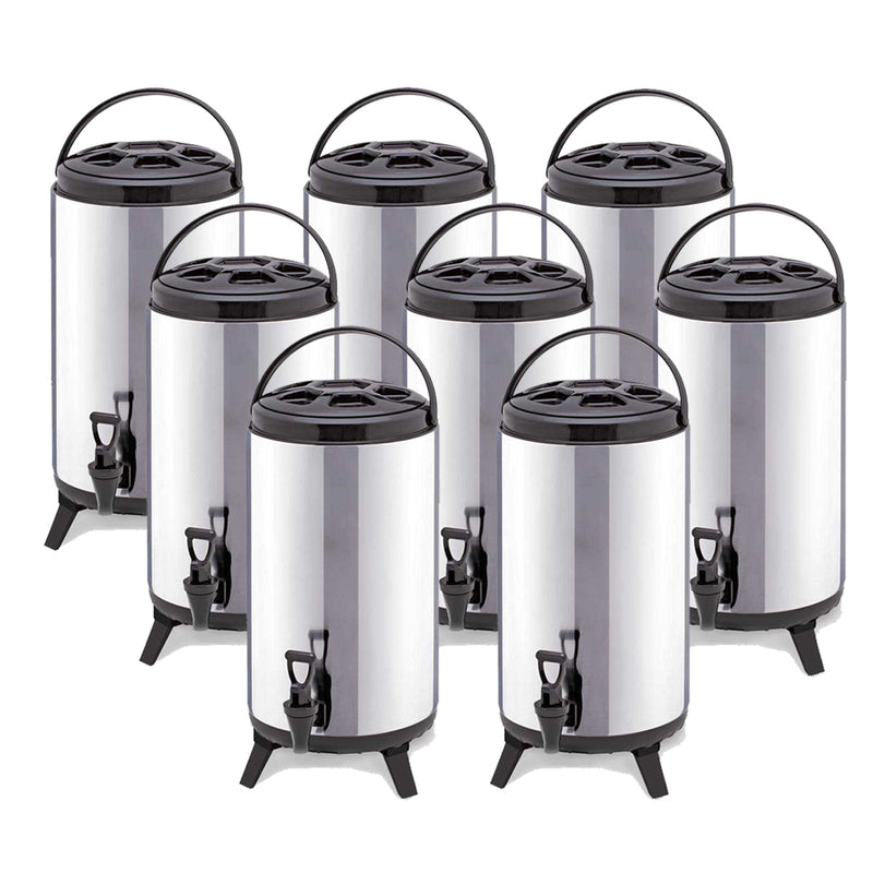 8X 18L Stainless Steel Insulated Beverage Dispenser Coffee Tea Portable Tap