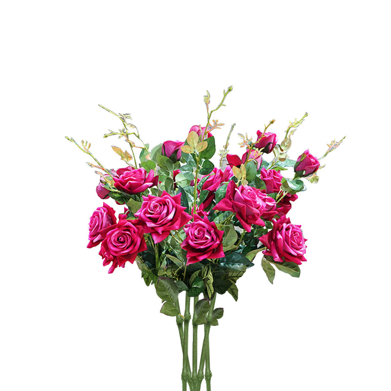 Artificial Silk Rose Bouquet 8 Bunch 5 Heads Pink 90cm Wedding Decoration