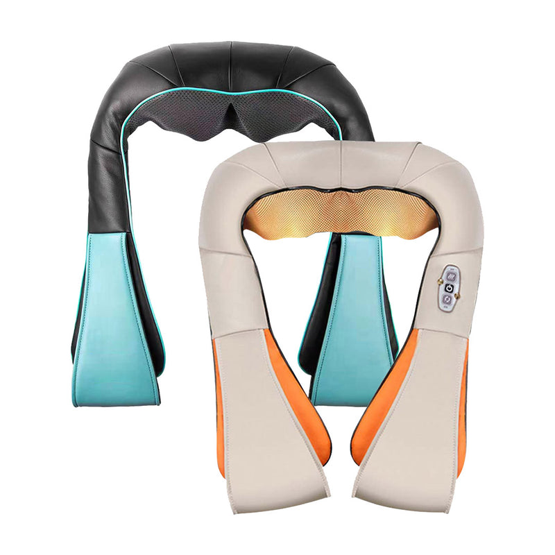 2X Shiatsu Kneading Infrared Neck Back Shoulder Electric Massager Blue White