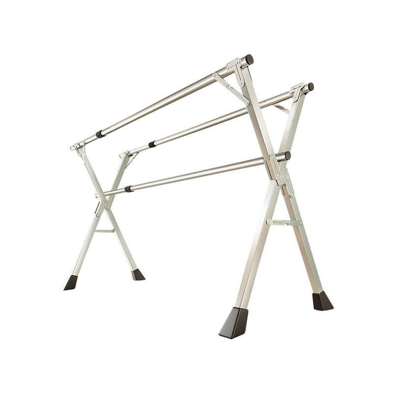 Clothes Drying Rack 1.6m Stainless Steel 60kg 3 Poles Foldable Portable Silver