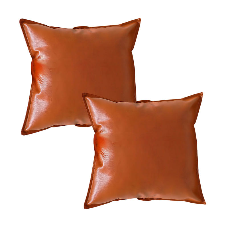 2X 45x45cm Plush Velvet Throw Pillow 15cm Thick Polyester Cotton Brown