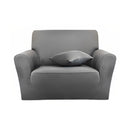 1-Seater Grey Sofa Cover Stretch Couch Protector Polyester Slipcover Home Decor