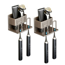 2X 15cm Bathroom Storage Rack Aluminum Wall-Mounted Adhesive Space Saving Gray