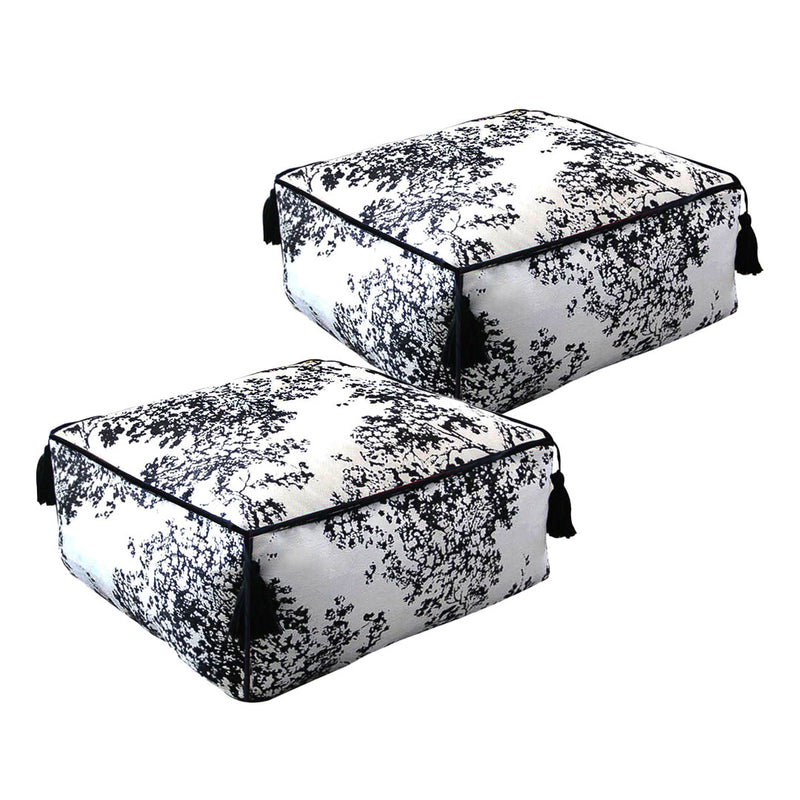 2X 50x50x25cm Polyester Fiber Pouf Cushion With EPP Particle Insert Multicolor