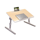 Wood Portable Foldable Laptop Bed Table 60X40cm Adjustable Height Natural Finish