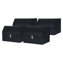 4X Leather Car Boot Organizer Portable Collapsible Storage Box With Lock Black