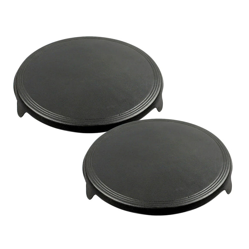 2X Reversible Round Cast Iron Crepe Pan 33cm Pre Seasoned Nonstick Black