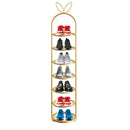 7 Tier Gold Plated Metal Shoe Organizer Space Saving Storage Shelf 27x28x52cm