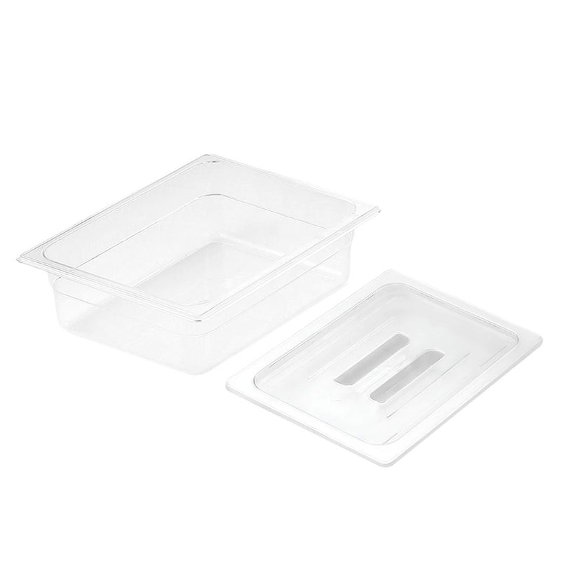 150mm Gastronorm 1/2 Polycarbonate Pan With Lid 32.5x26.5x15cm Transparent