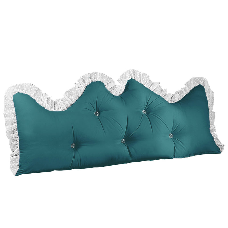 120cm Blue Green Princess Crown Tufted Headboard Backrest Pillow Polyester PP