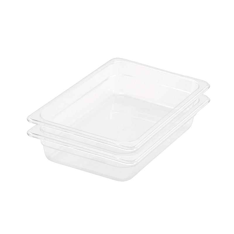 65mm Gastronorm Pan 1/2 Polycarbonate Dishwasher Safe Transparent Bundle of 2