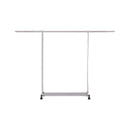 240cm Stainless Steel Floor Standing Clothes Rack Portable With Wheels