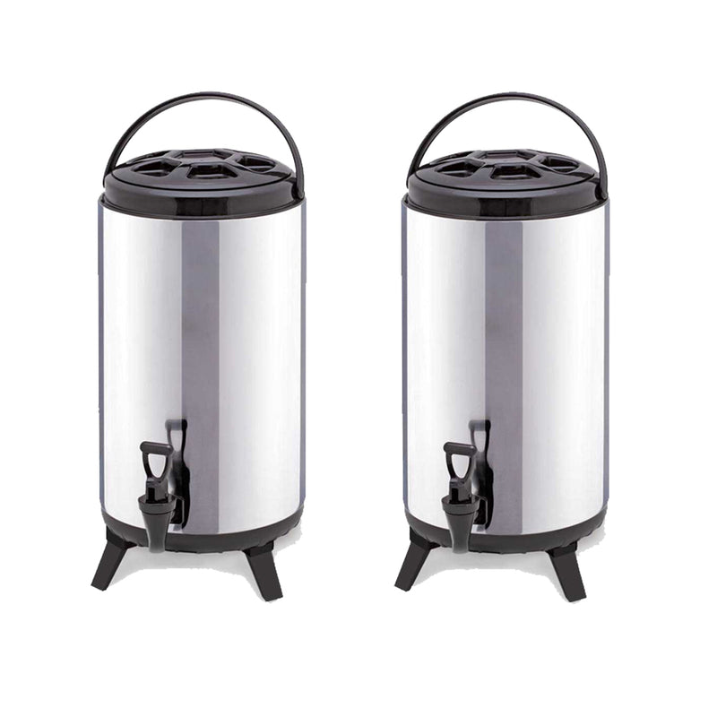 2X 18L Stainless Steel Portable Insulated Beverage Dispenser Tap Coffee Tea Beer