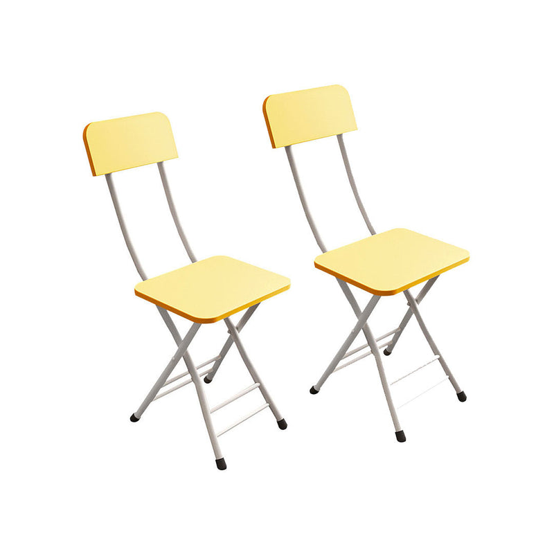 Yellow Foldable Chair Mdf Seat Aluminum Alloy Legs 77cm Lightweight Portable