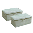 2X Green Small Foldable Double Zipper Storage Box Moisture Proof Organizer