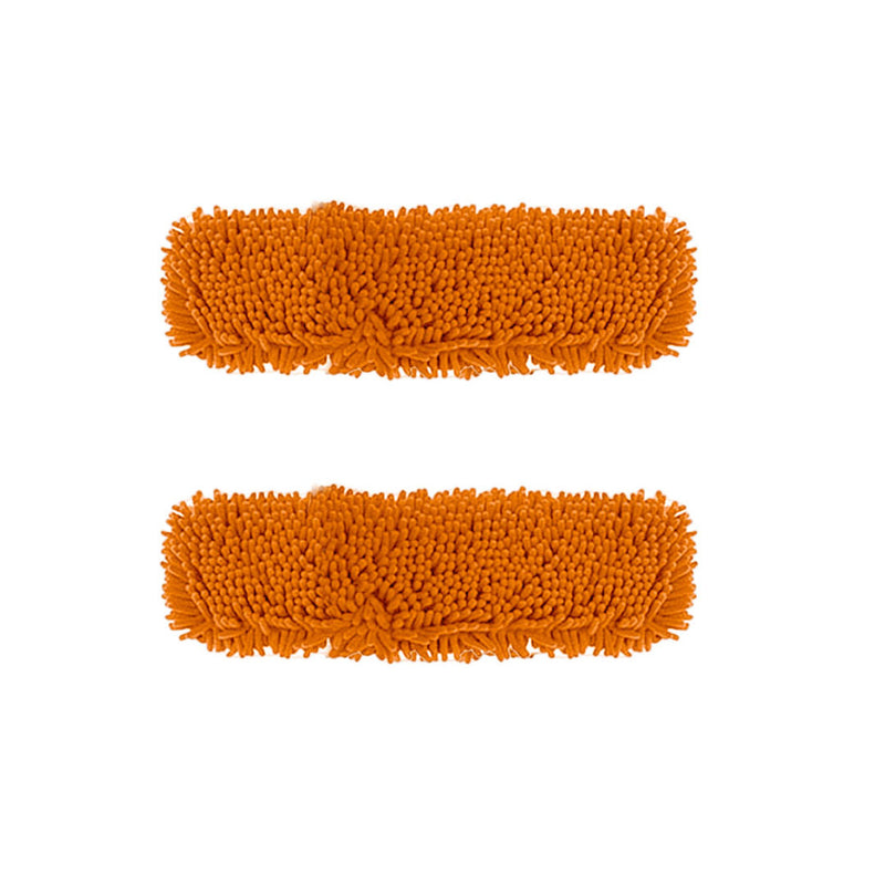 2X 50x12 Microfiber Flat Mop Pads Orange Dust Remover Versatile Cleaning