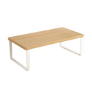 Wood Monitor Stand 40cm Ergonomic Desk Organizer with Storage Natural Finish