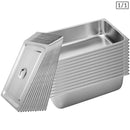 12X Full Size Gastronorm Pan 15cm Deep Stainless Steel Tray with Lid