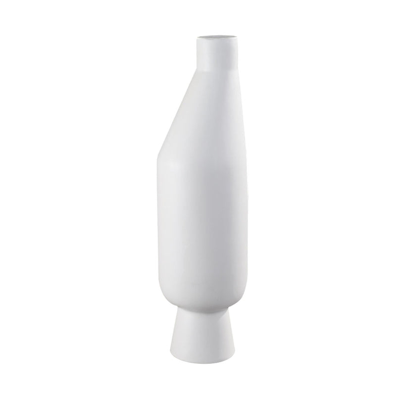 Ceramic Vase 14x52cm Modern Minimalist White Narrow Top Rounded Body