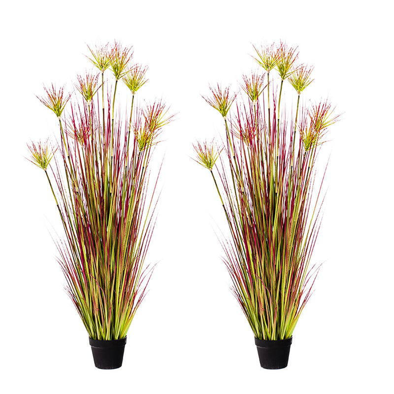 2X 150cm Artificial Potted Papyrus Plant Realistic Purple Red Indoor Outdoor