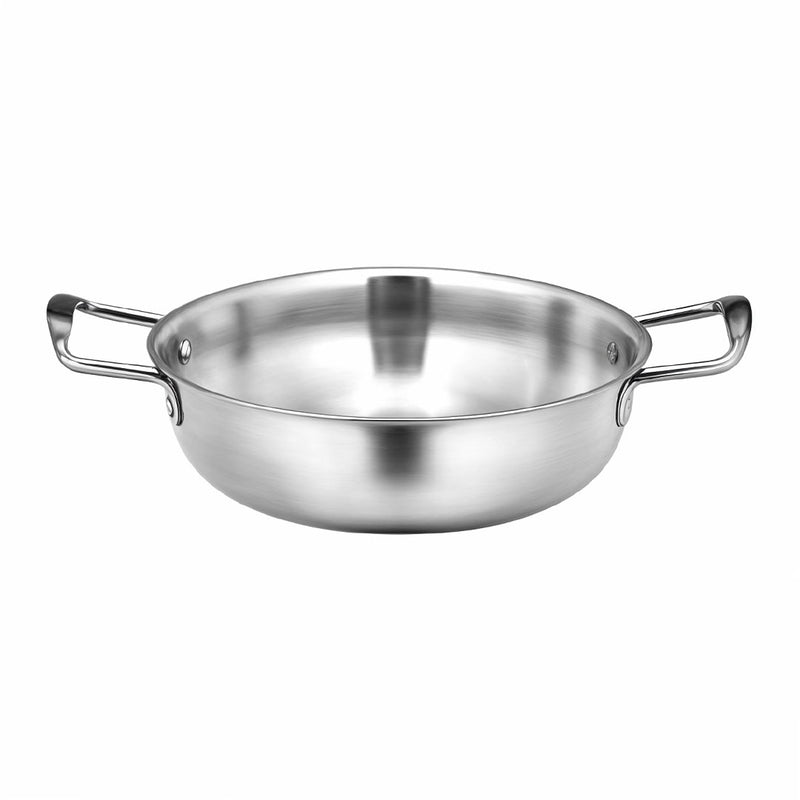 18cm Stainless Steel Stockpot Silver Nesting Design Gold Handles Dishwasher Safe
