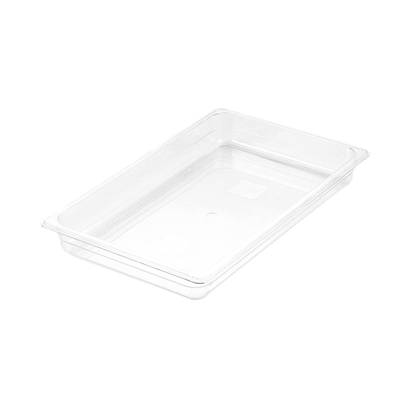 1X 1/1 Gn Pan Polycarbonate 65mm Deep 53x32.5cm Clear Dishwasher Safe